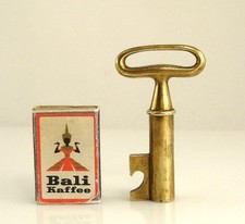 Old Original 1938 Carl AUBOCK SMALL Corkscrew KEY Brass Bronze cork (0626G)