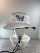 GOAT USA OG Bucket Hat in White One Size Fits All Drawstring W/ Blue GOAT on rim
