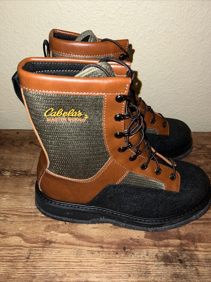 Cabela\'s Men\'s Leather Felt Bottom Fishing Wading Lace‎ Up Boots Size 11 Brown e6754b1f-3ddf-4fa5-a858-  main image 4