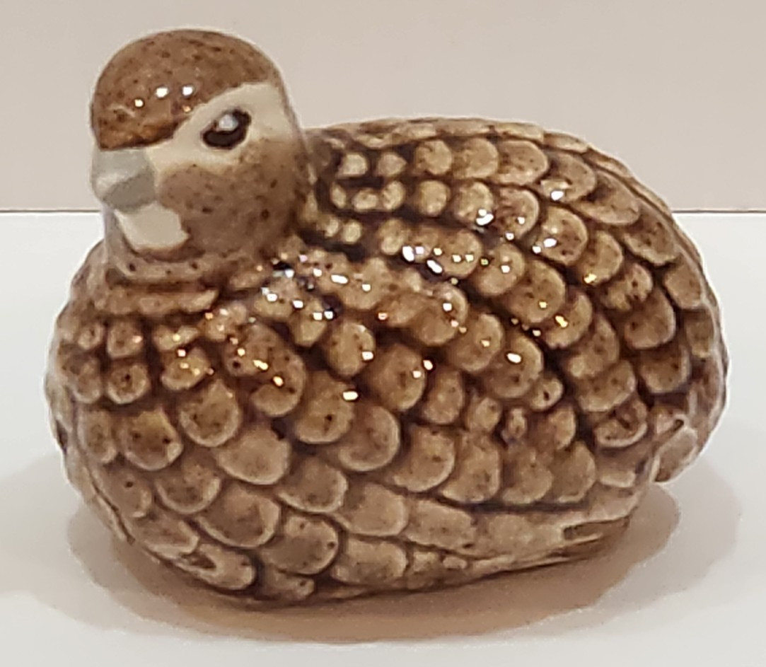 Vintage Ceramic Quail Figurine Brown Tan Bird Home Decor