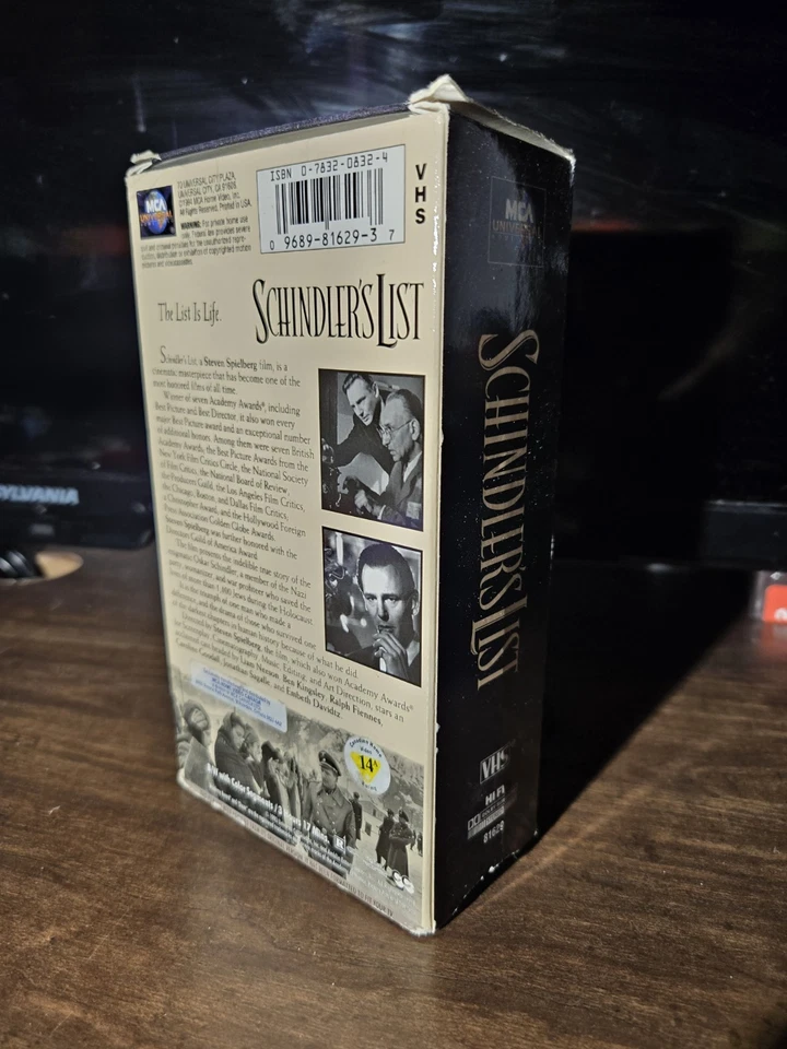 SCHINDLER'S LIST VHS 1993 - Image 3 of 3