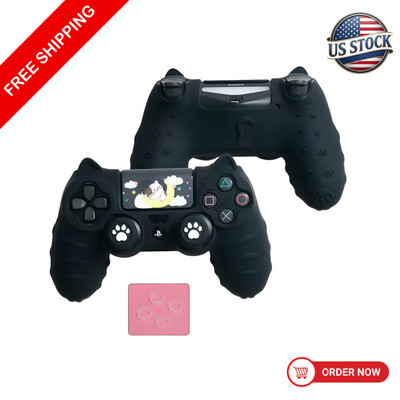 PS4 Controller Cover Silicone Skin Cute Cat Paw Anti Slip Grip Protector Case