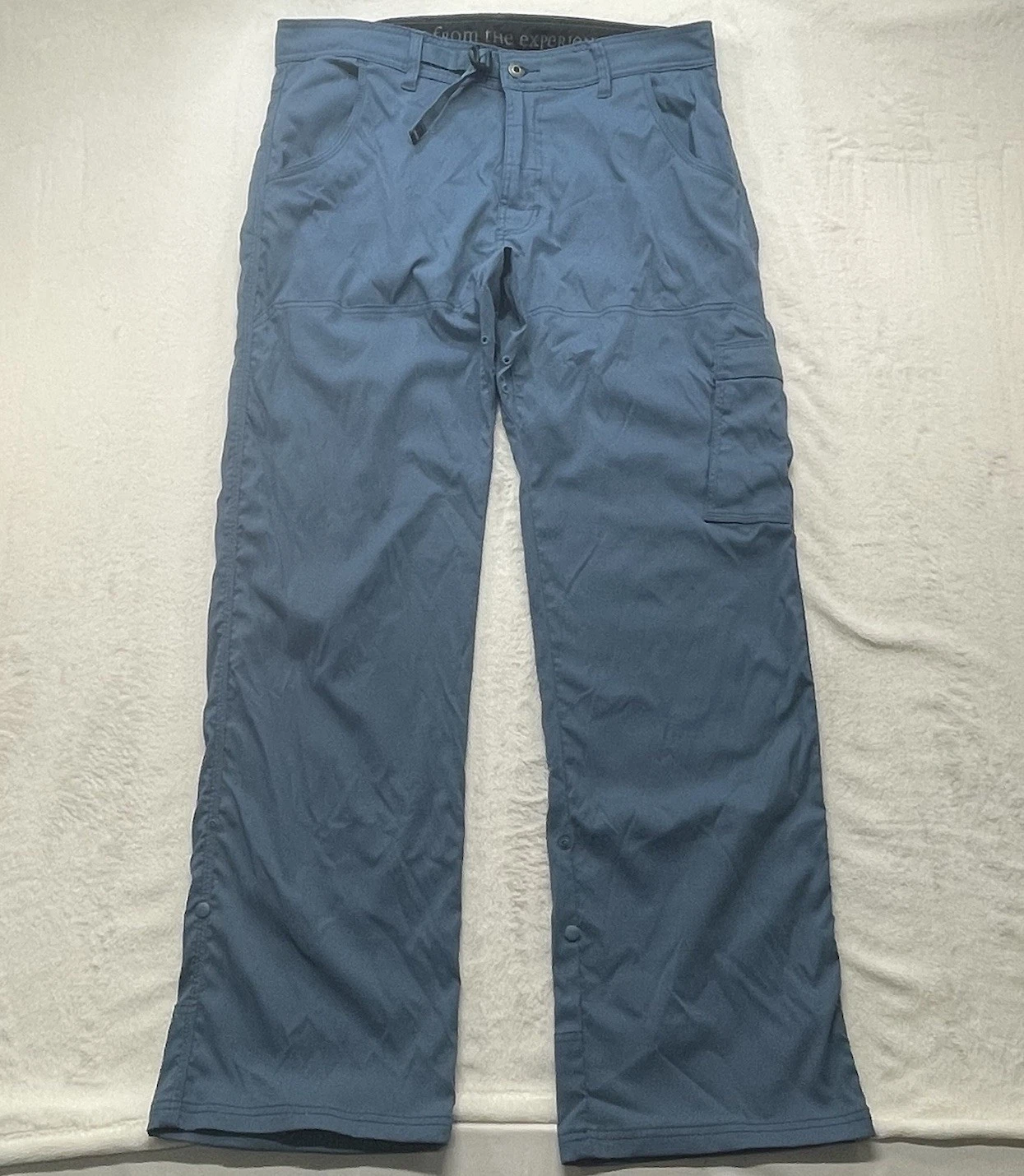 prAna Breathe Hiking Pant Men Sz L (36x32) Cargo Stretch Utility Nylon Belted