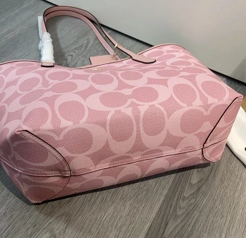Bolsa tote City assinatura lona pó rosa saída CAL49 NOVA - Imagem 4 de 4