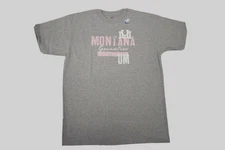 J America Mens NCAA Montana Grizzlies Grizz Gray & Pink Shirt New L