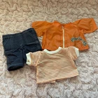 Vintage Cabbage Patch Kids Doll Outfit Orange Striped Shirt Windbreaker Jeans