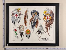American Traditional Tattoo Flash Art Framed 11x14 Ready-to-Hang 31 Feathers