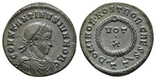FITZ CONSTANTINE II CAESAR AE FOLLIS TICINUM LATE ROMAN BRONZE 2,65g18mm±FIY2158
