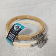 4" Embroidery Hoops Bamboo Lot 2 Metal Screw Mixed Condition Sewing Needlework