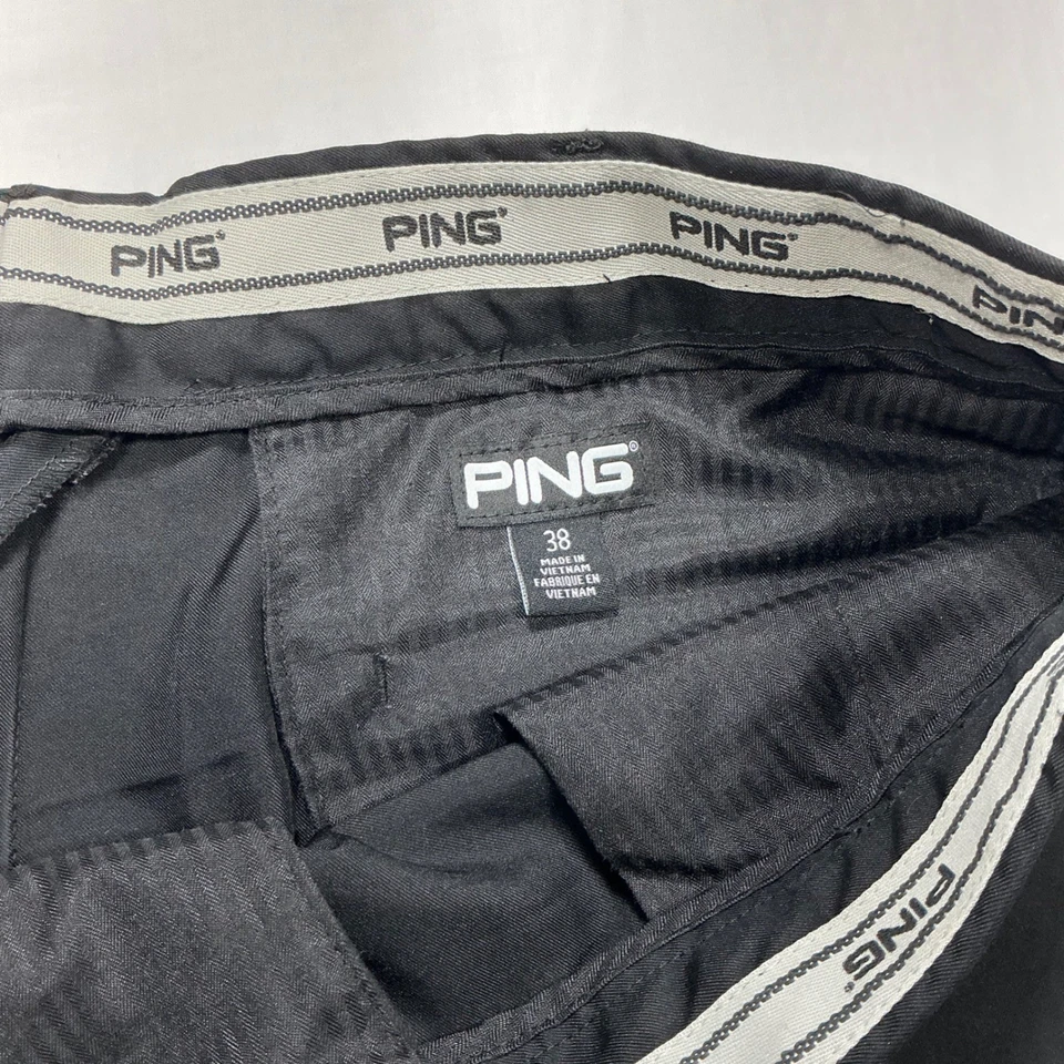 Pantalones cortos de golf PING negros para hombre talla 38 plisados delanteros ropa deportiva de golf Foto 4 de 4
