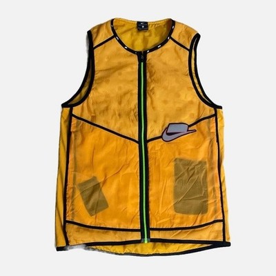 Nike Aerolayer Men s Wild Run Gilet Running Vest M Gold Insulated Reflective