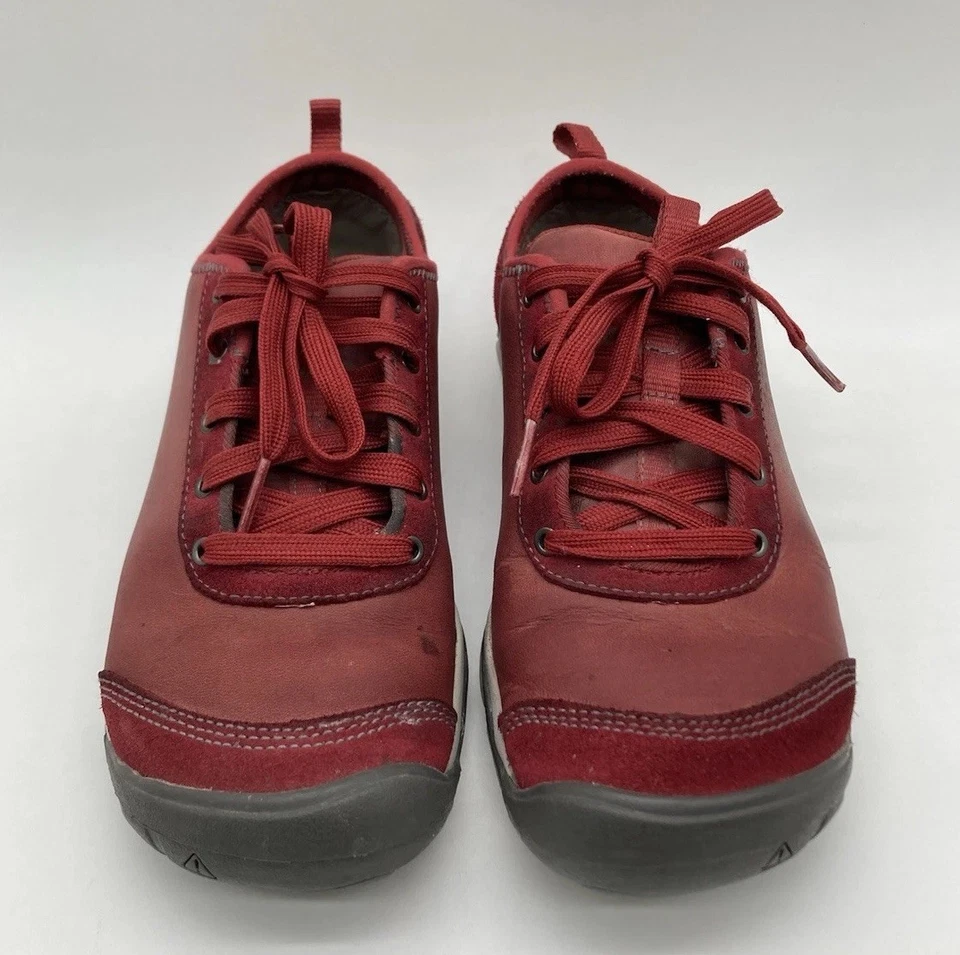 Keen Hush LEA SMP CNX Mujer TALLA 8W Tenis ROJO Contorno Arco Comodidad Foto 3 de 4