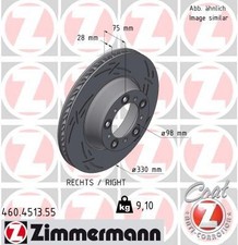 Zimmermann 460.4513.55 TARCZA HAM./TYŁ/ /P/ PORSCHE 911 3.0 11- /BLACK Z/ für 46