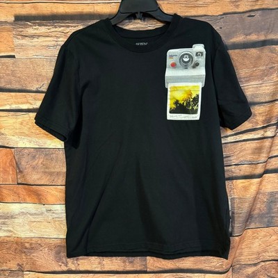 SEVEN OAKS T-Shirt Men s Black Large Instamax Camera Graphic Cotton Blend