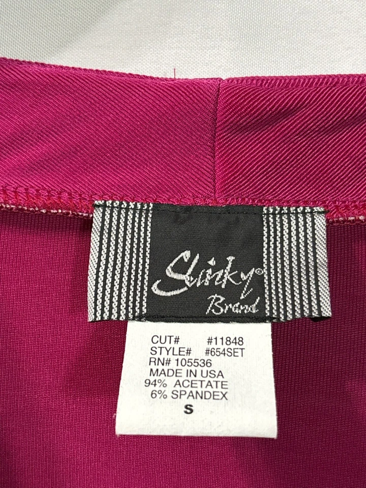 Vintage Y2K Slinky Brand Womens Cropped Open Front Cardigan Shrug S Fuchsia Pink - Image 3 of 4