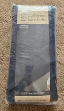 Image of Catherine Lansfield Brushed Cotton Navy Single Fitted Sheet