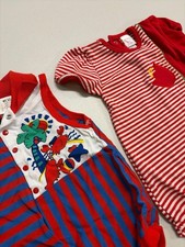 VINTAGE Beach Print Summer Romper Retro Tulip stripes 12 months
