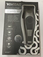 1 Count Vivitar Clean Cutting Hair  Beard 10 Piece Soft Touch Grip Clipping Kit