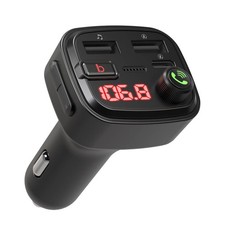 Just Wireless Bluetooth FM Transmitter USB-C  USB-A Charger Bass Booster -Black
