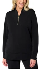 Belle by Kim Gravel Women's ScubaLuxe Half Zip Tunic Black