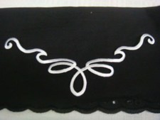 Lot Of 3 White Rayon Scroll Iron on Appliqu 