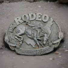 Siskiyou Buckle Co Rodeo Pewter Belt Buckle 1983 Made in USA