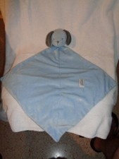 Dog Blue gray Precious Firsts Security Blanket Plush Baby Rattle lovey Carters