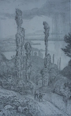 Am Gardasee Hans Thoma 1919 signiert - Bild 1 von 4