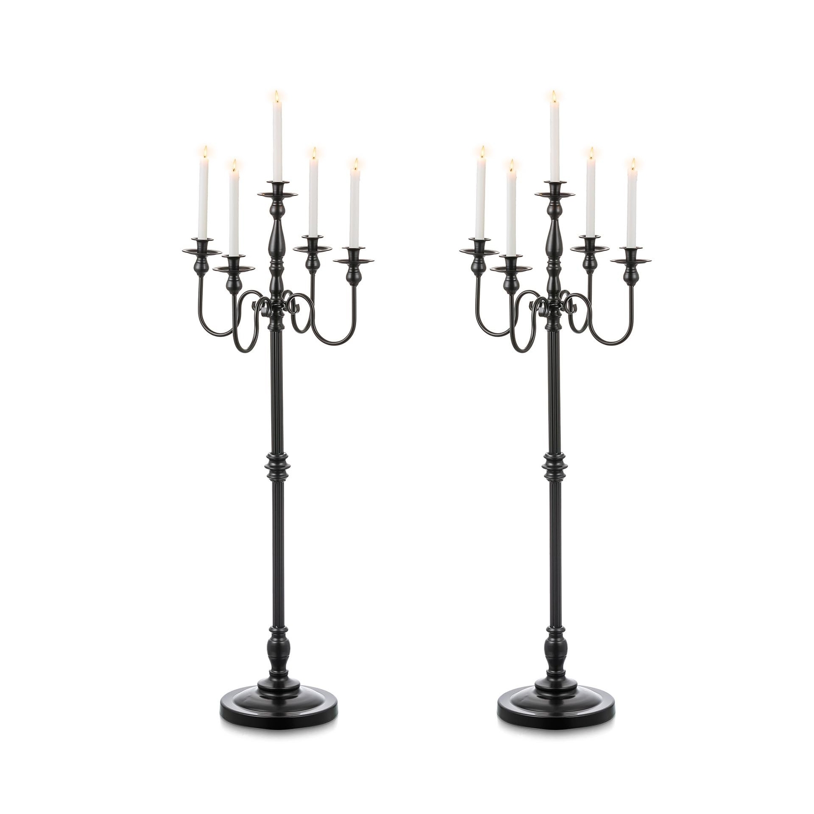 : Black Candelabras Set Of 2 Halloween Decor 5 ...