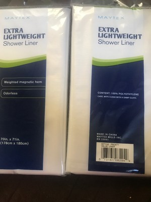 Lot Of 2 Maytex Extra Light Weight Shower Liner Nee
