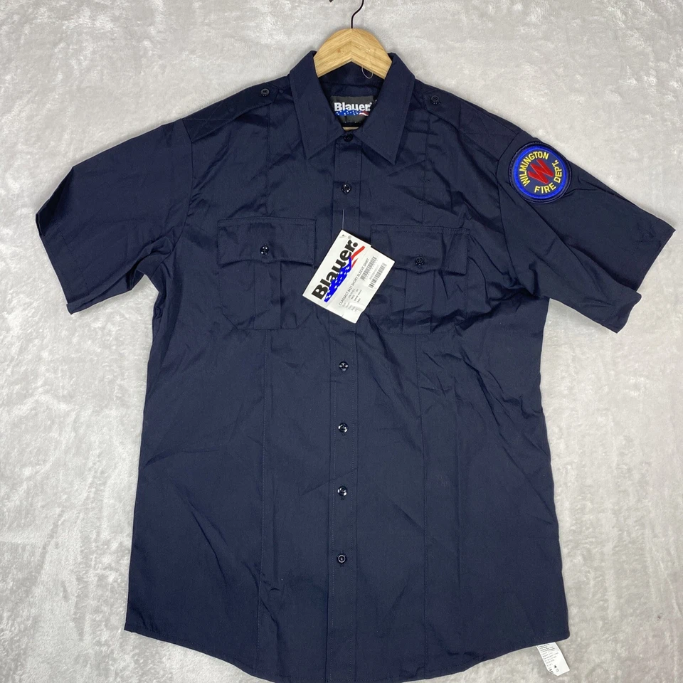 Camisa Blauer Classact 8421 Manga Corta Grande Wilmington Bomberos Parche Foto 2 de 4