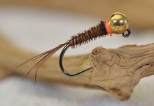 6 Flies - Tungsten Hot Spot Pheasant Tail Jig Head Fly - Euro nymph - Hanak Hook