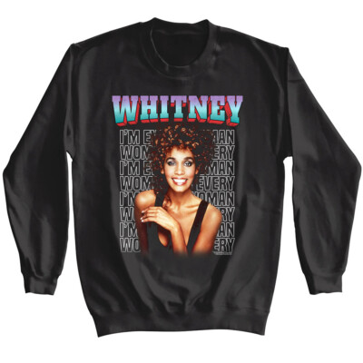 Whitney Houston Every Woman Smile Sweater Pop Music Single Concert Merch