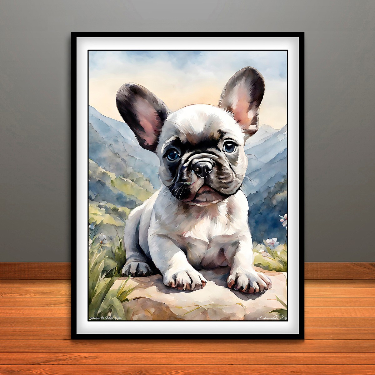 French Bulldog Puppy Print, Poster, Dog Wall Art, Animal Decor