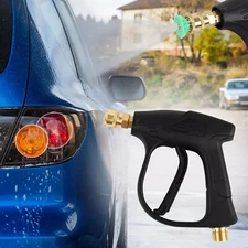 1/4" High Pressure Washer Gun 4000 PSI Car Wash Foam Spray Short Wand w/5 Nozzle