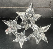 Holiday Glass Star Candle Holders Set Of 4 assorted sizes 2", 3", 4"