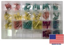  115 Heat Shrink  Crimp Electrical Wire Terminal Connector Assortment Kit USA