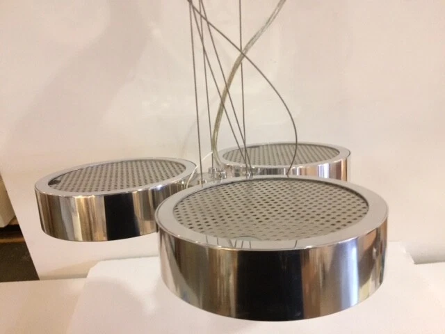 Lámpara de techo Broadway de 3 luces de aluminio pulido de 19 pulgadas Foto 3 de 4