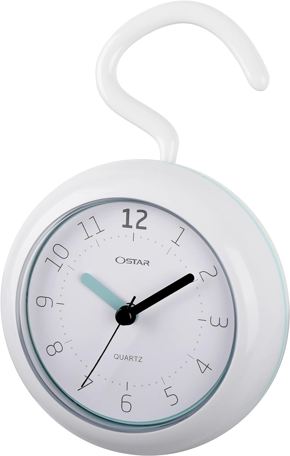 Waterproof Bathroom Shower Clock, Analog Quartz Clock Hanging Stand Dual Purpose