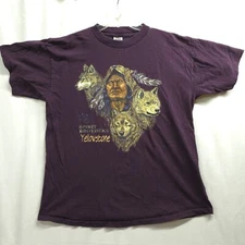 Yellowstone National Park Shirt Wolf Graphic Vintage Single Stitch XL Made USA