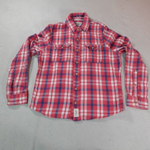 Abercrombie Fitch Shirt Mens Extra Large Pink Plaid Flannel Preppy Western Top