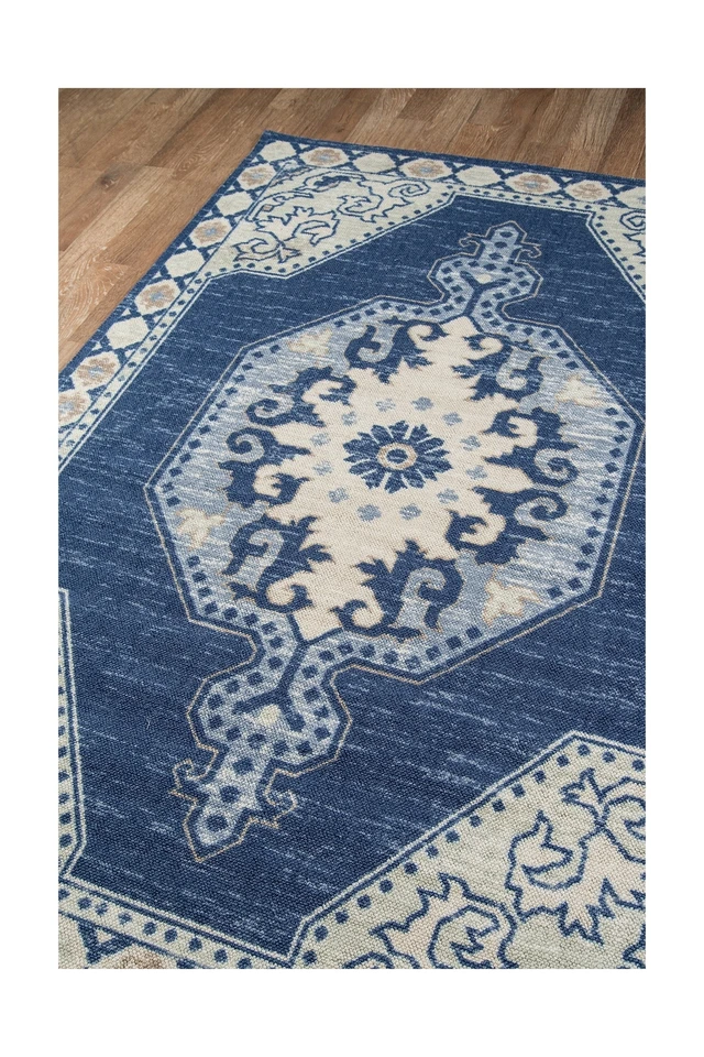 Momeni Anatolia 羊毛和尼龙小地毯,7 英尺 9 英寸 X 9 英尺 10 英寸,海军蓝 7 英尺 9 英寸 X 9 英尺 10 — 第 2/4 张图片