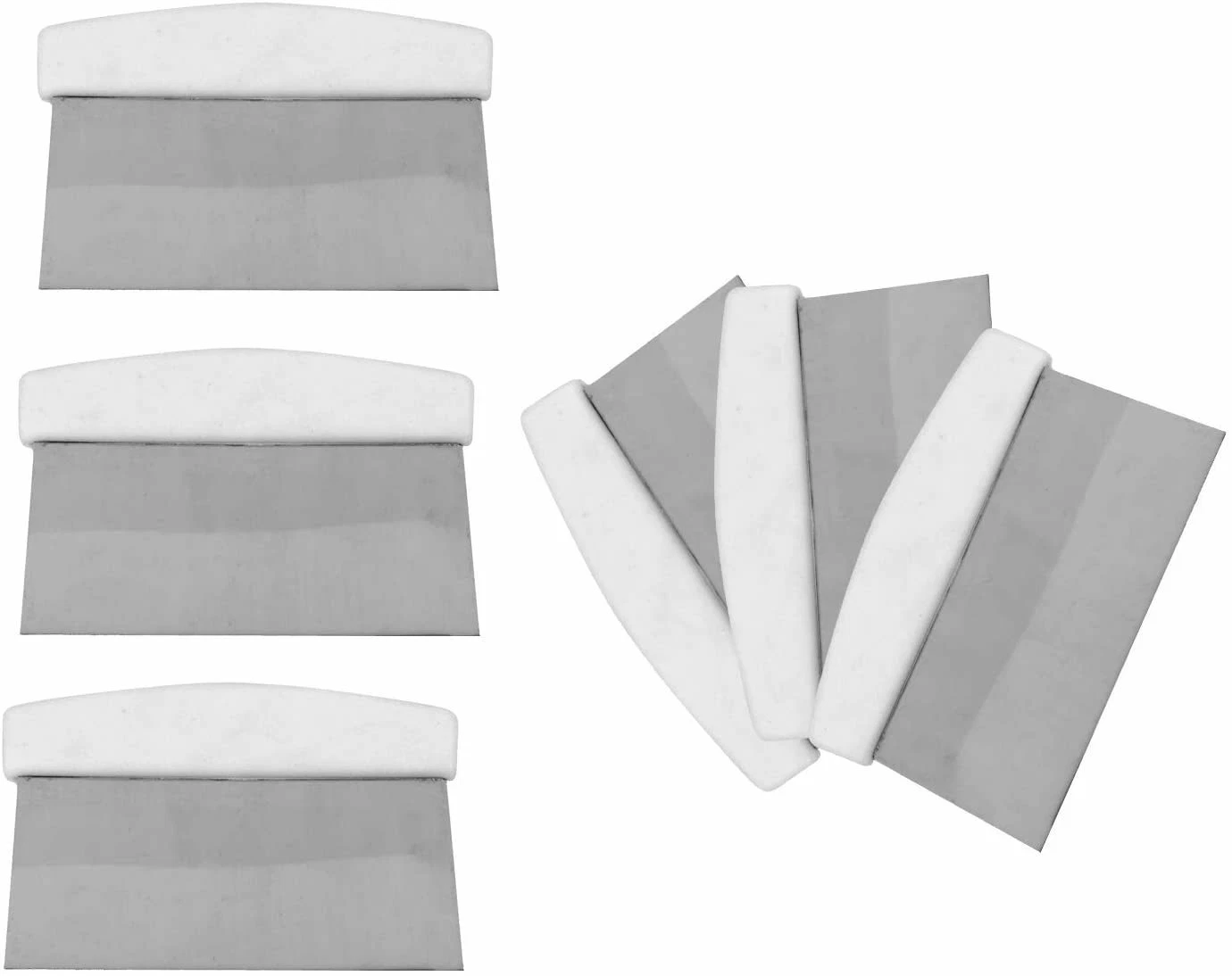 Stainless Steel Bench Scraper, Chopper Dough with White Handle, Bakeware (6 PC)
Opens in a new windo