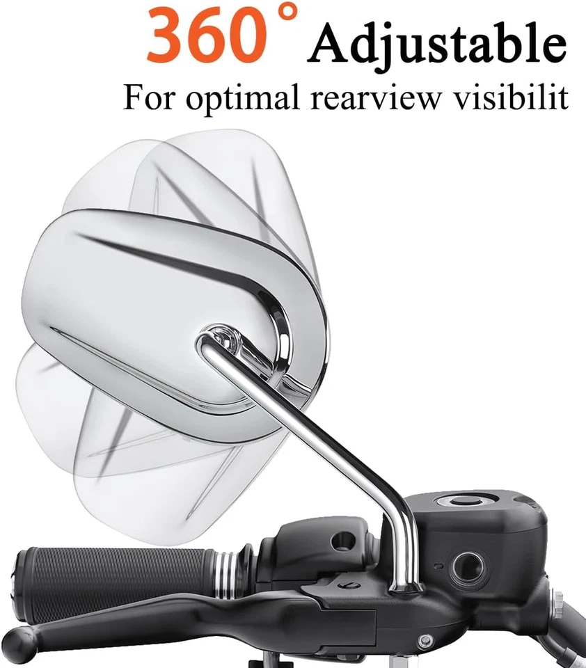 Espejos retrovisores cromados aptos para Harley-Davidson Touring Road King Electra Glide Foto 2 de 4