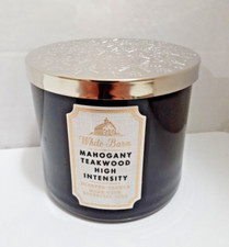 Bath Body Works White Barn Mahogany Teakwood High Intensity 3 Wick Candle NEW