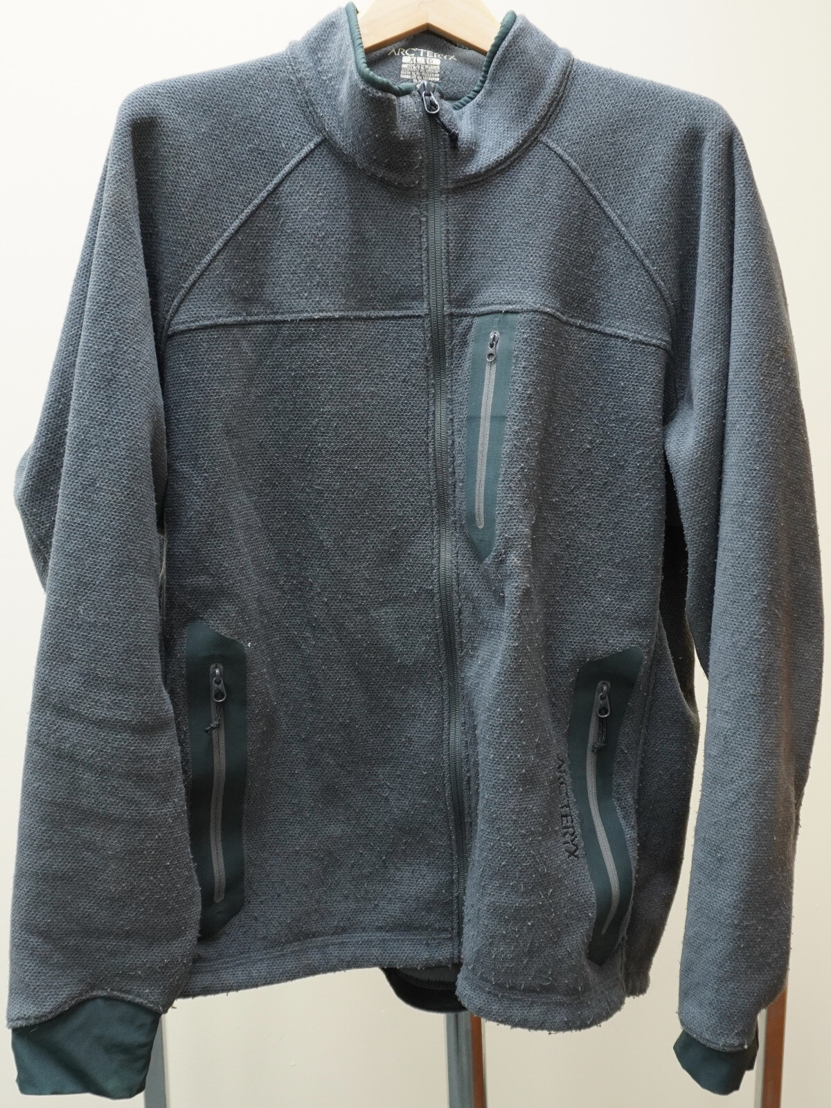 Giacca Arc'teryx Polartec da uomo CA#34438 taglia XL grigia giacca cerniera intera