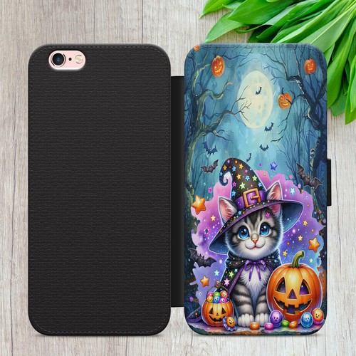 WITCH CAT MAGIC FLIP FOR IPHONE SAMSUNG GOOGLE CUTE GIFT WALLET PHONE CASE COVER - 第 6/36 張圖片