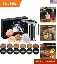 Complete Old Fashioned Cocktail Smoker Kit with Triple-Flame Torch & Wood Chips