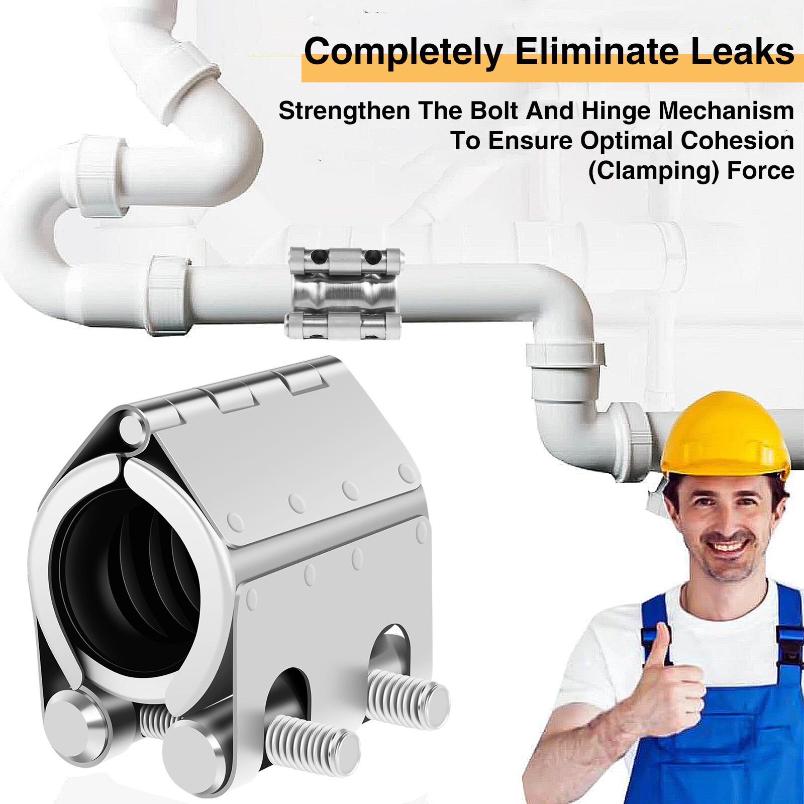 Pipe Repair Clamp 304 Stainless Steel Pipe Leak Sealer Premium Leak