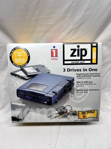Open Box Iomega Zip 100 PC’s Parallel Port External Drive for PC 10919 - 第 1/5 張圖片